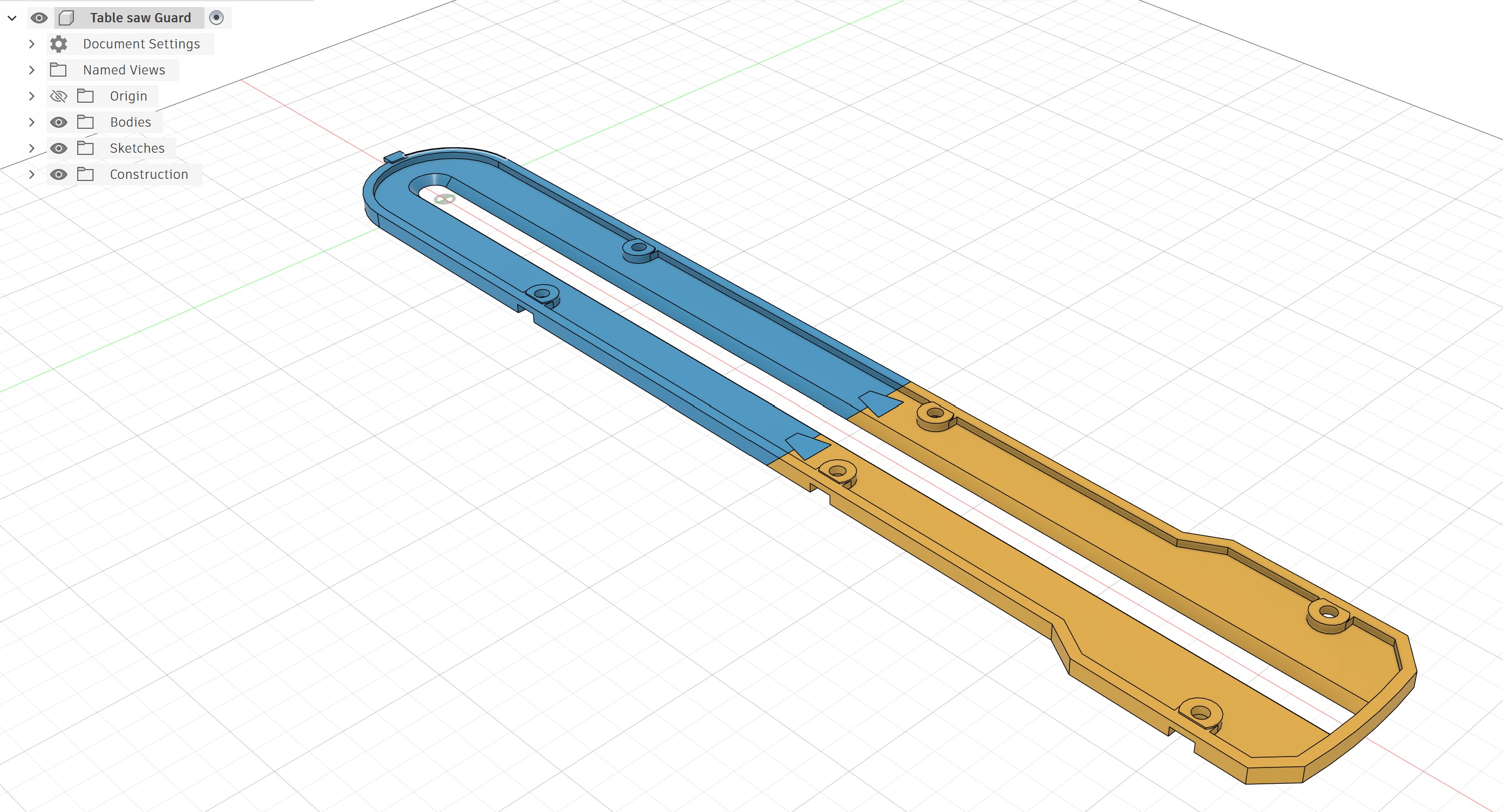 Table saw throat plate model in Autodesk Fusion